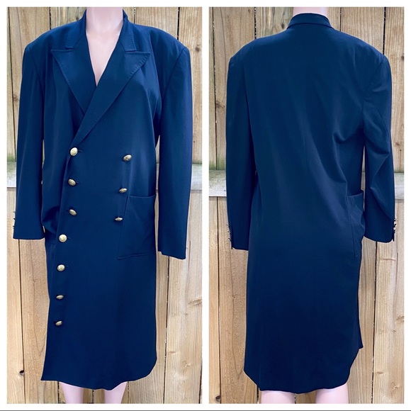 Yohji Yamamoto Double Breasted Navy Wool Coat EUC - Picture 2 of 8